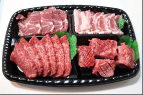 国産牛豚焼肉上盛り合わせ 1280円/300g